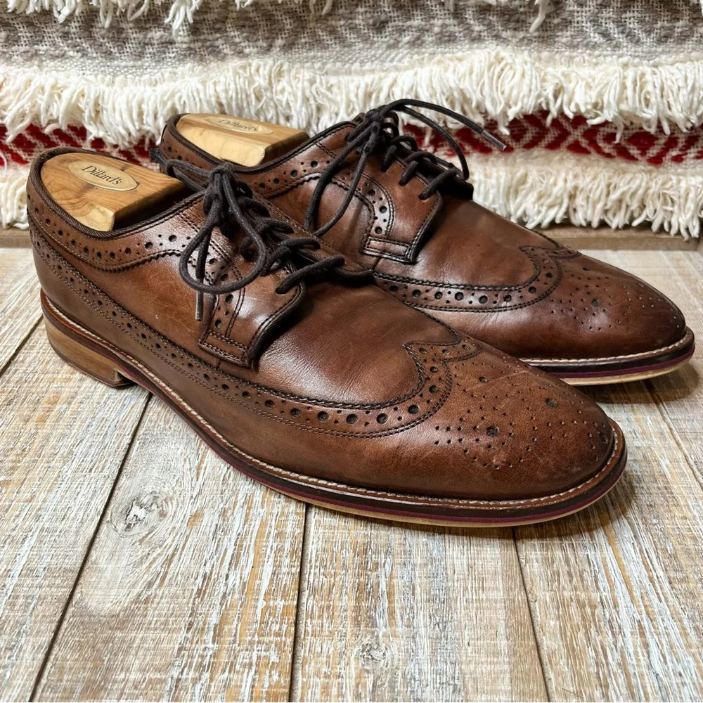 Johnston & Murphy Men's 20-2233 Conard Mahogany Wing Tip Oxford Dress Shoe 8.5M